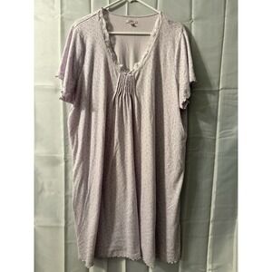 Vintage Simple Pleasures Purple Flowers Nightgown Modest Short Sleeve Grandma 3X